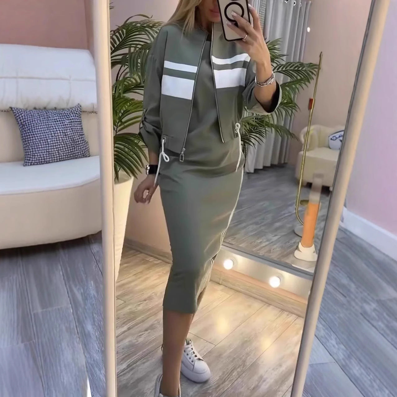 HIBA - Gonna midi e Bomber coordinato